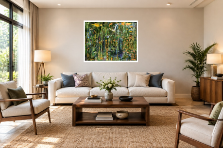 Original painting displayed beautifully in a home interior